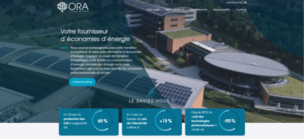 Page du site internet ORA.